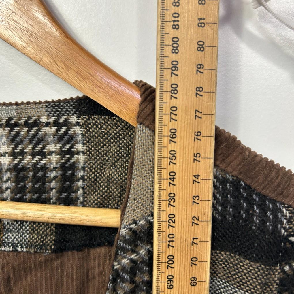 Handmade Patchwork Corduroy Brown Teddy Bear Vest - Size 14/16