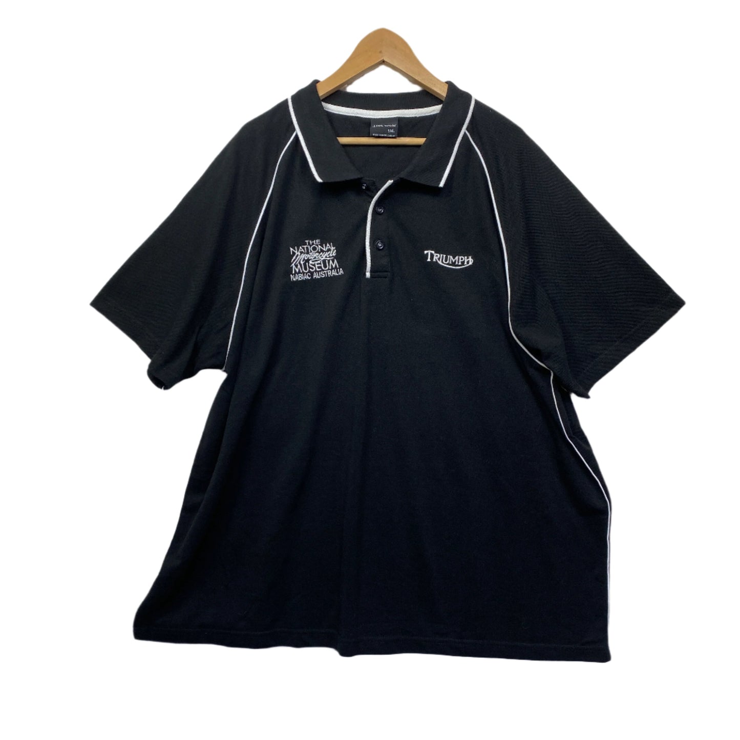 National Museum of Motorcycle Polo Shirt Size 5XL Black Short Sleeve