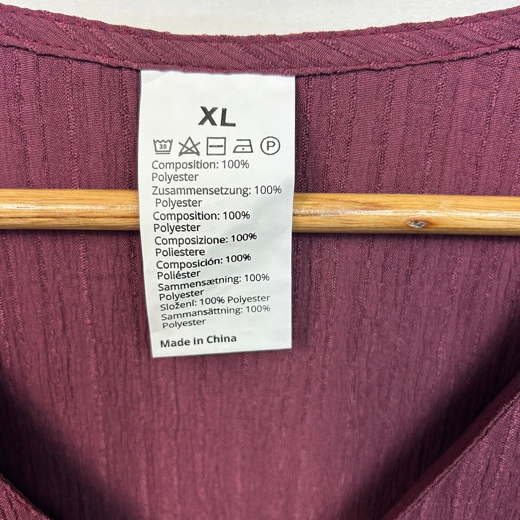 Burgundy Smock Dress - Size XL