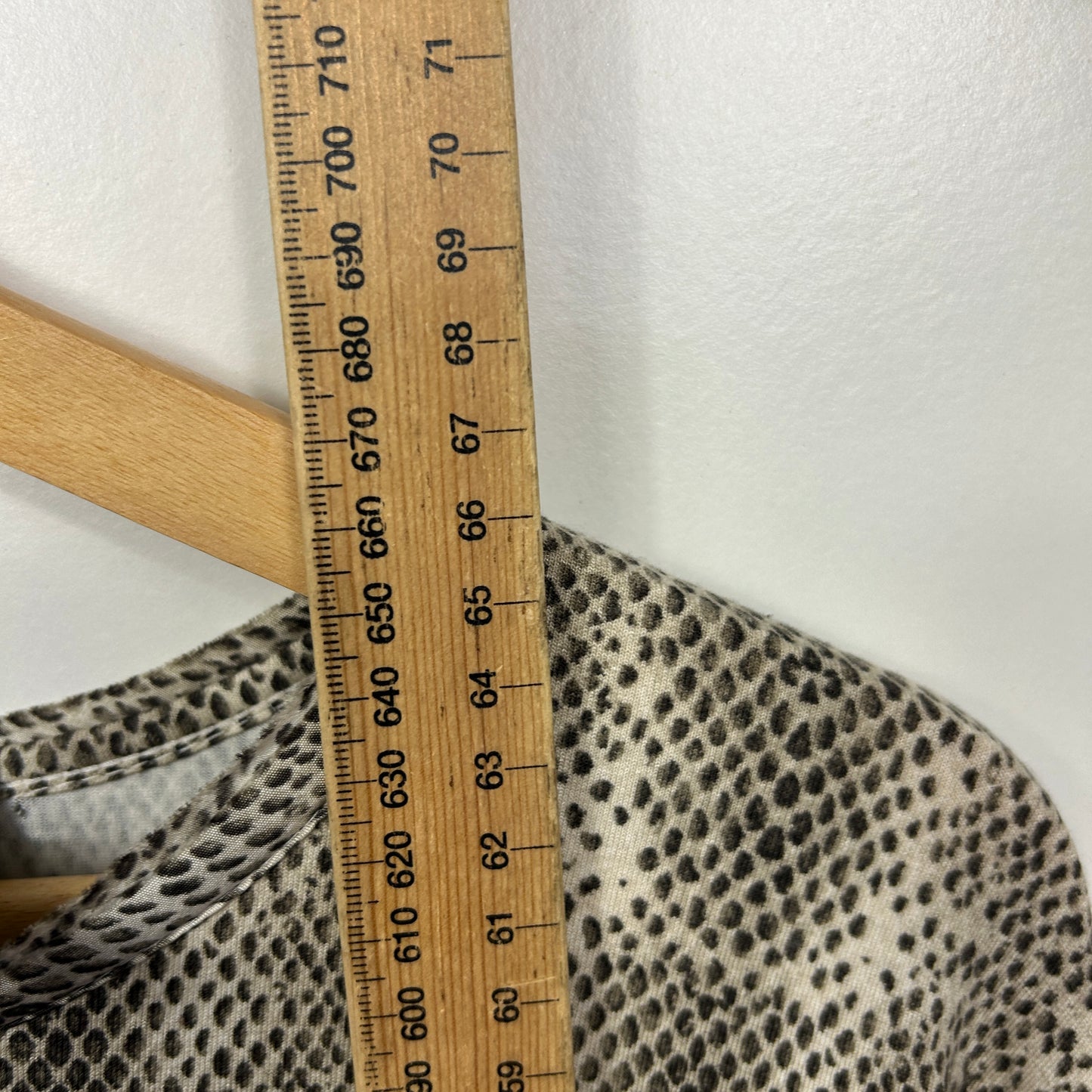 Le Comte Beige Animal Print Top - Size 14