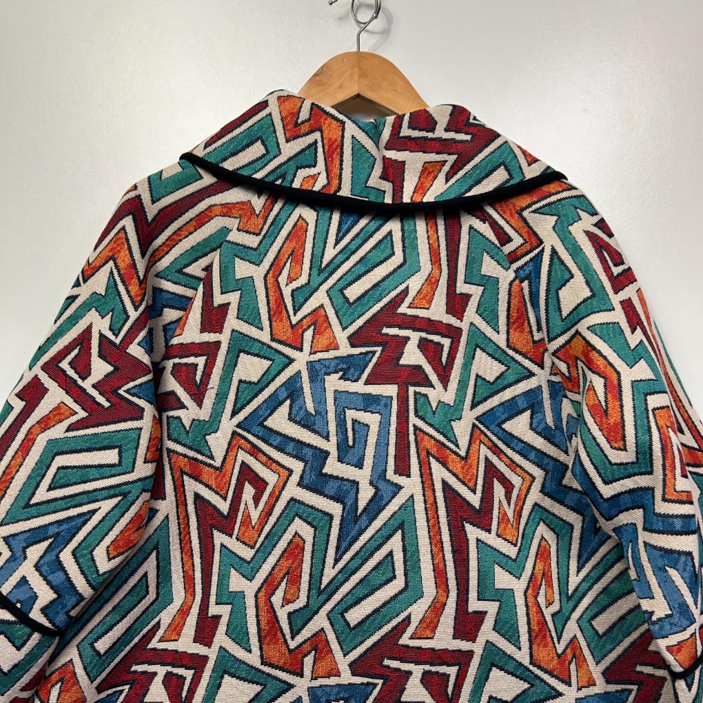 Wishbone Multicoloured Geometric Layered Jacket  - Size L