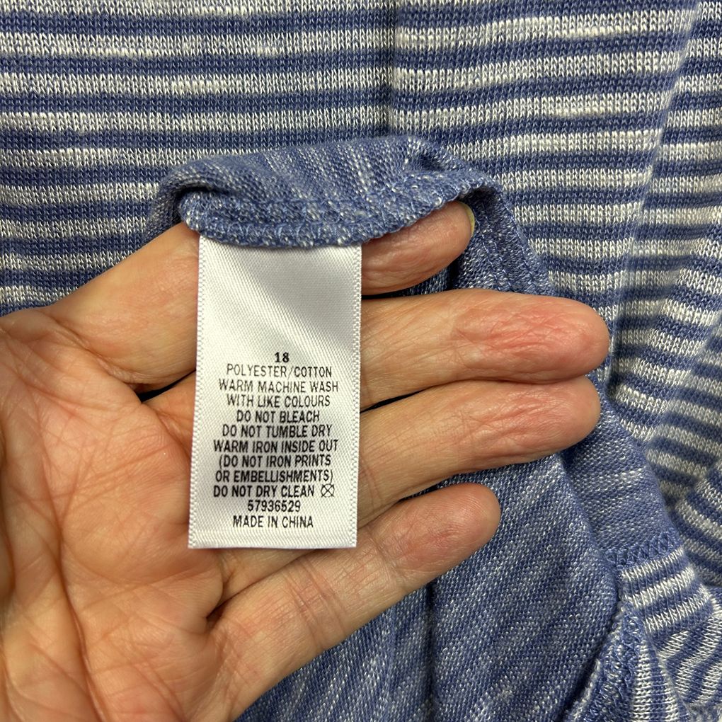Target Blue Cotton Striped Top - Size 18