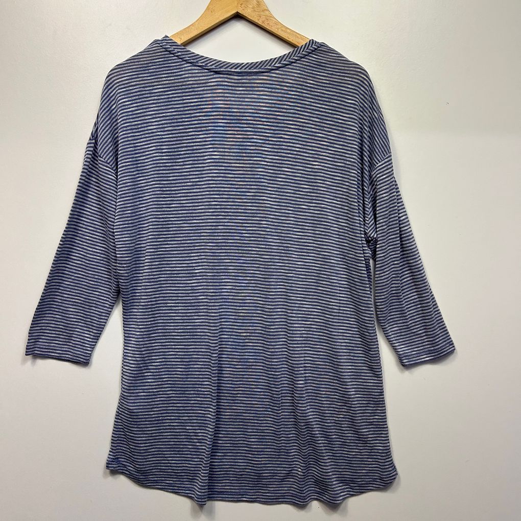 Target Blue Cotton Striped Top - Size 18