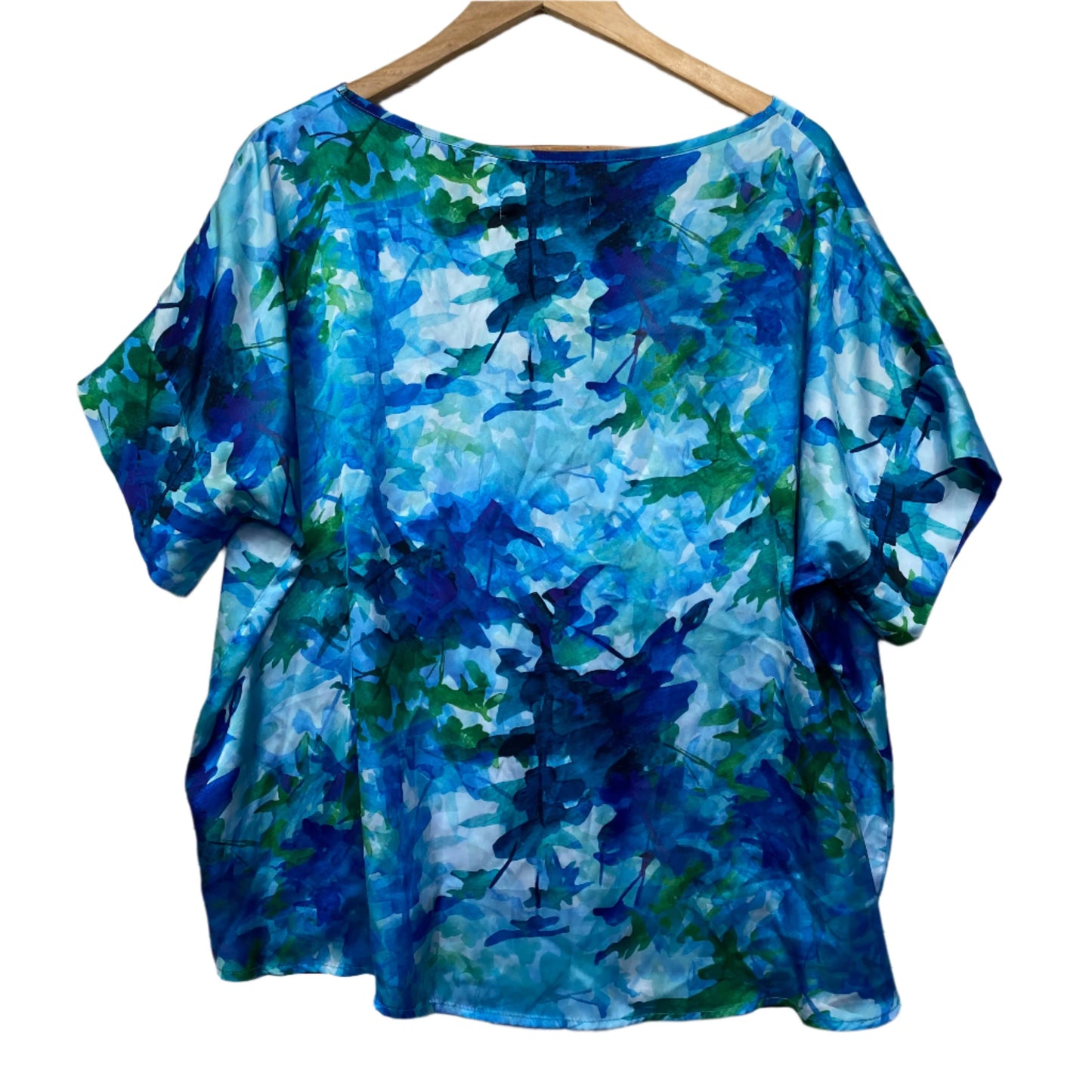 Carolina Top Size 14 16 Blue Short Sleeve Oversized