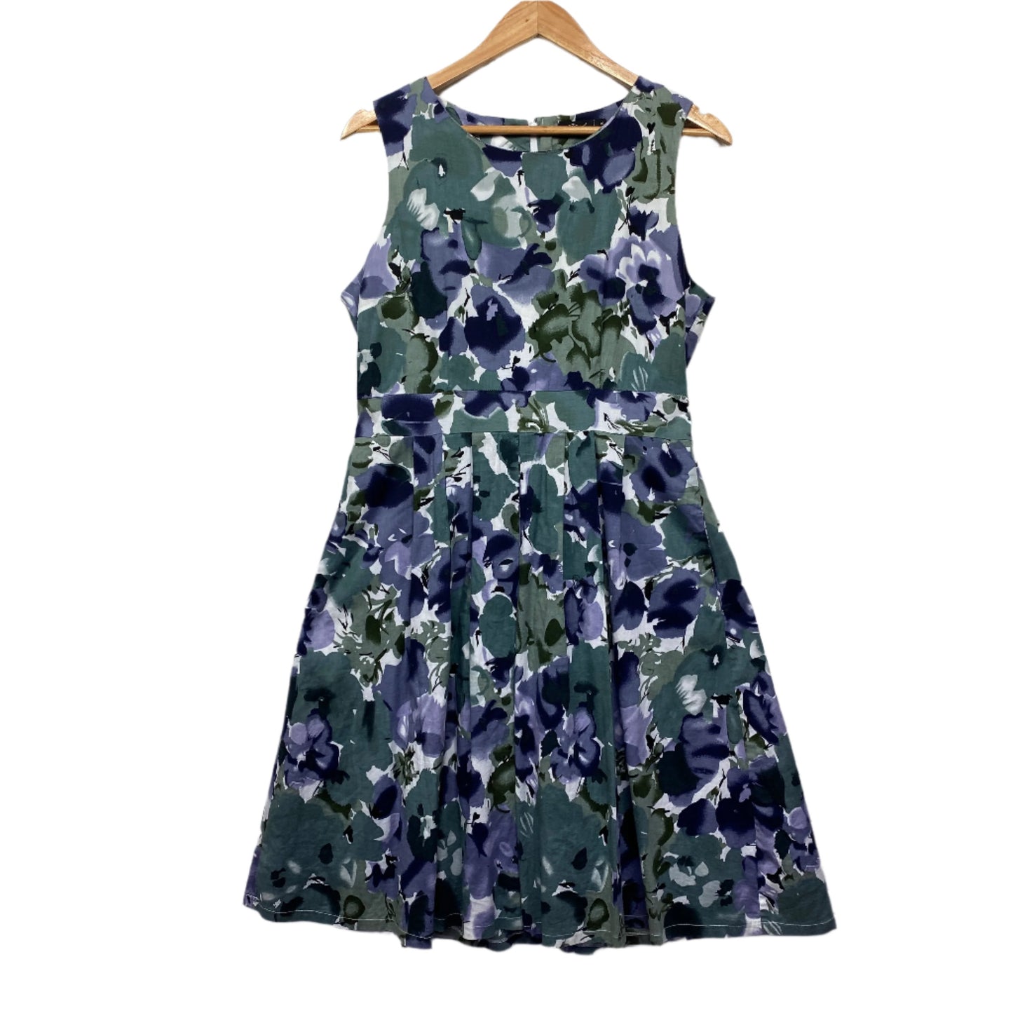 Vanessa Tong Timeless Dress Size 16 Sleeveless Pockets Floral Fit & Flare