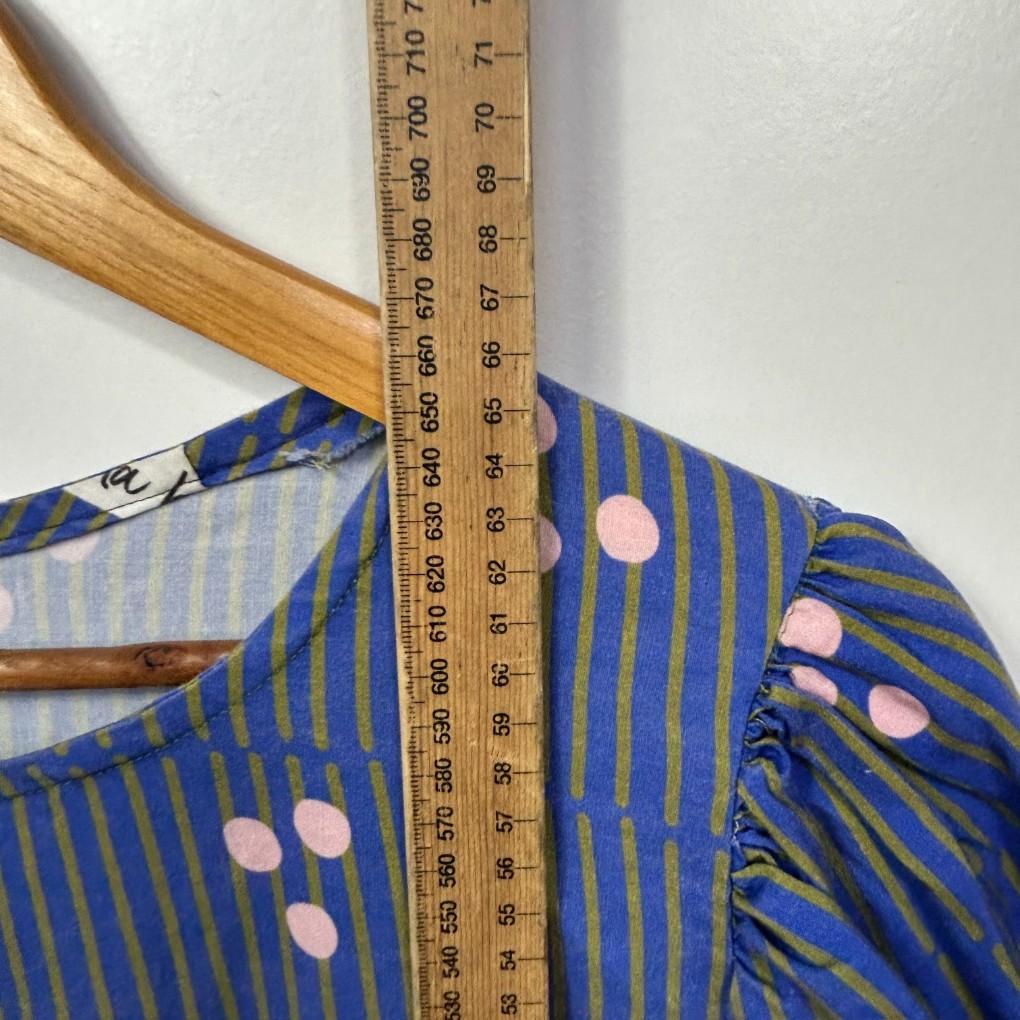 Handmade Floral Blue Spot Top - Size 18/20