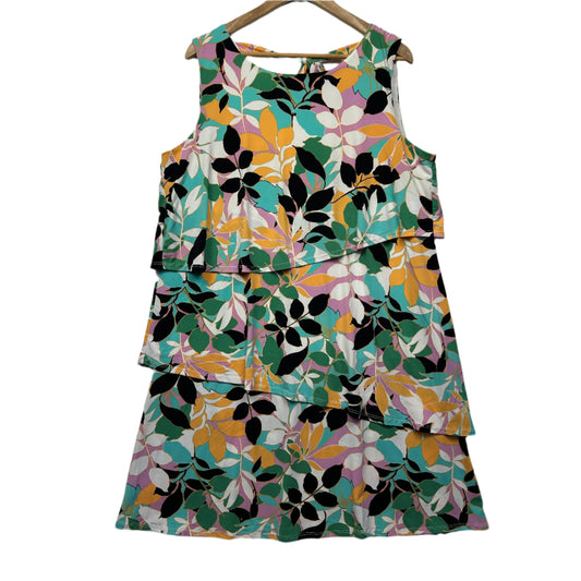 Nina Leonard Dress Size 16 18 XL Sleeveless Multicoloured Floral