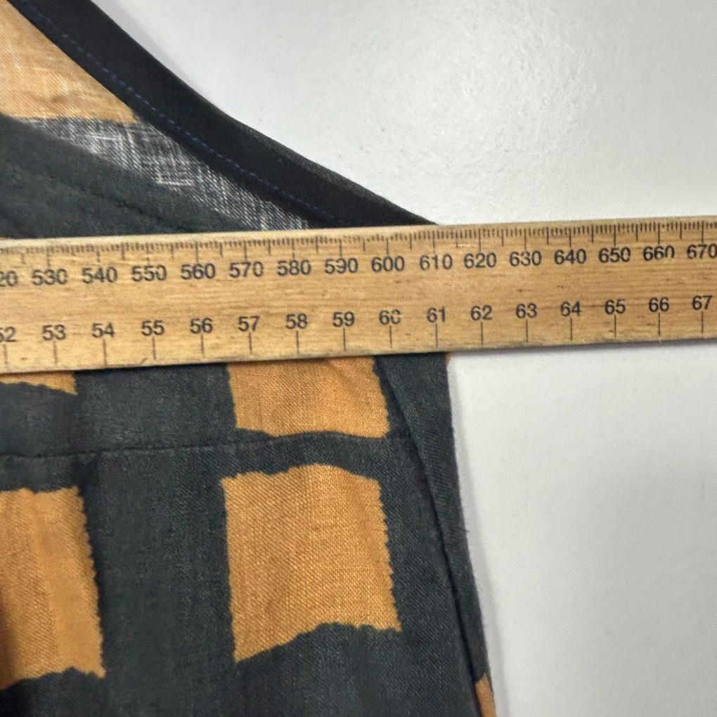 Black and Tan Check Linen Blend Dress - Size TBC
