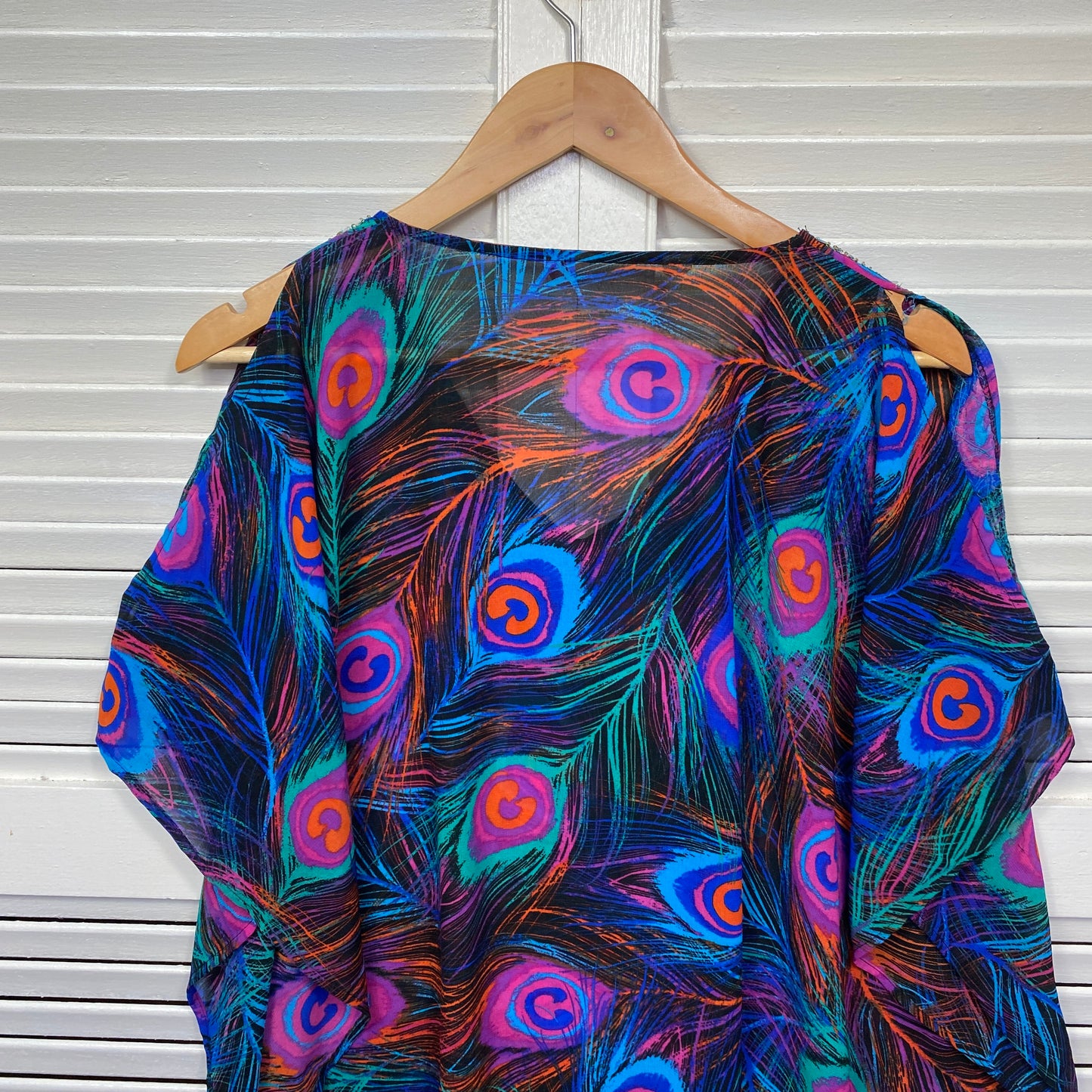 Millers Kaftan Top Size 16 Swim Cover Up Multicoloured Peacock Sequins