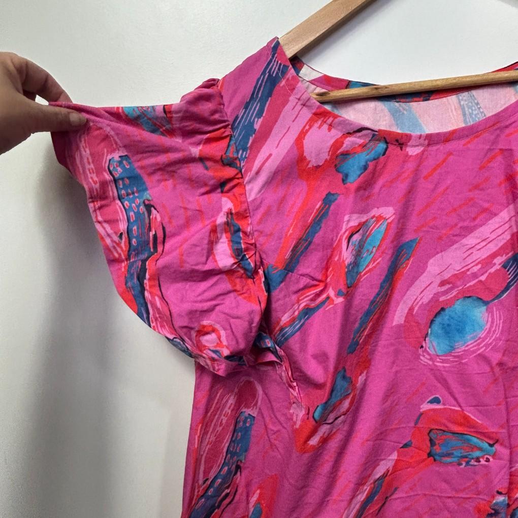 Handmade Pink Print Top - Size 18/20