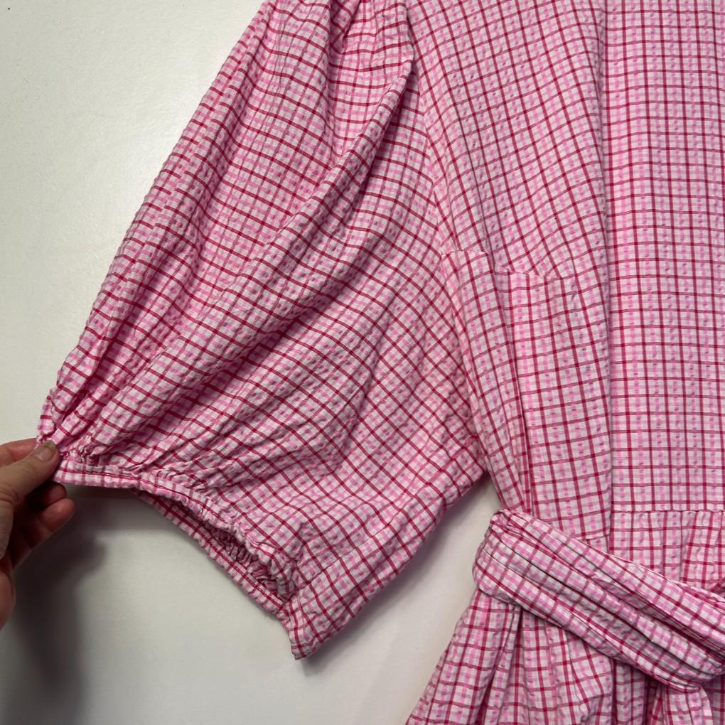 Handmade Pink Gingham Dress - Size 20/22