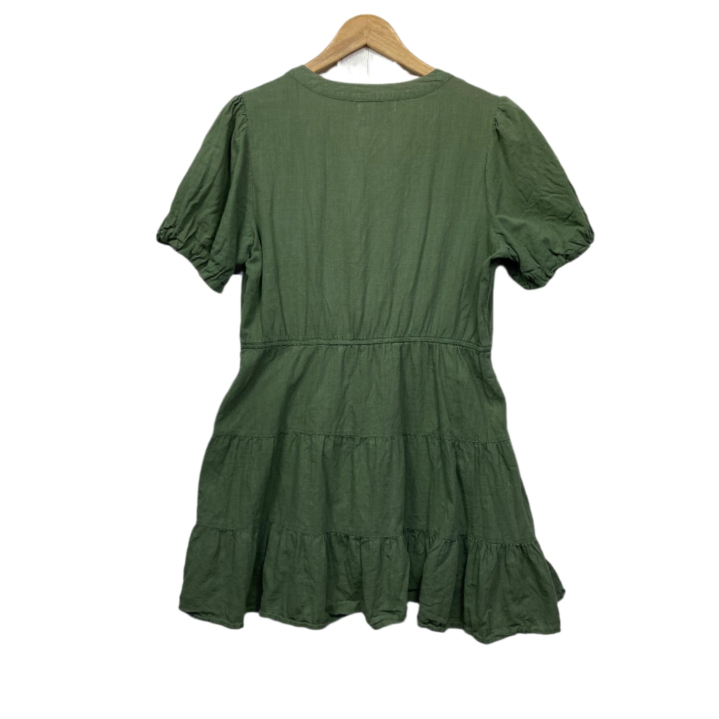 Ally Dress Size 14 Green Short Sleeve 100% Cotton