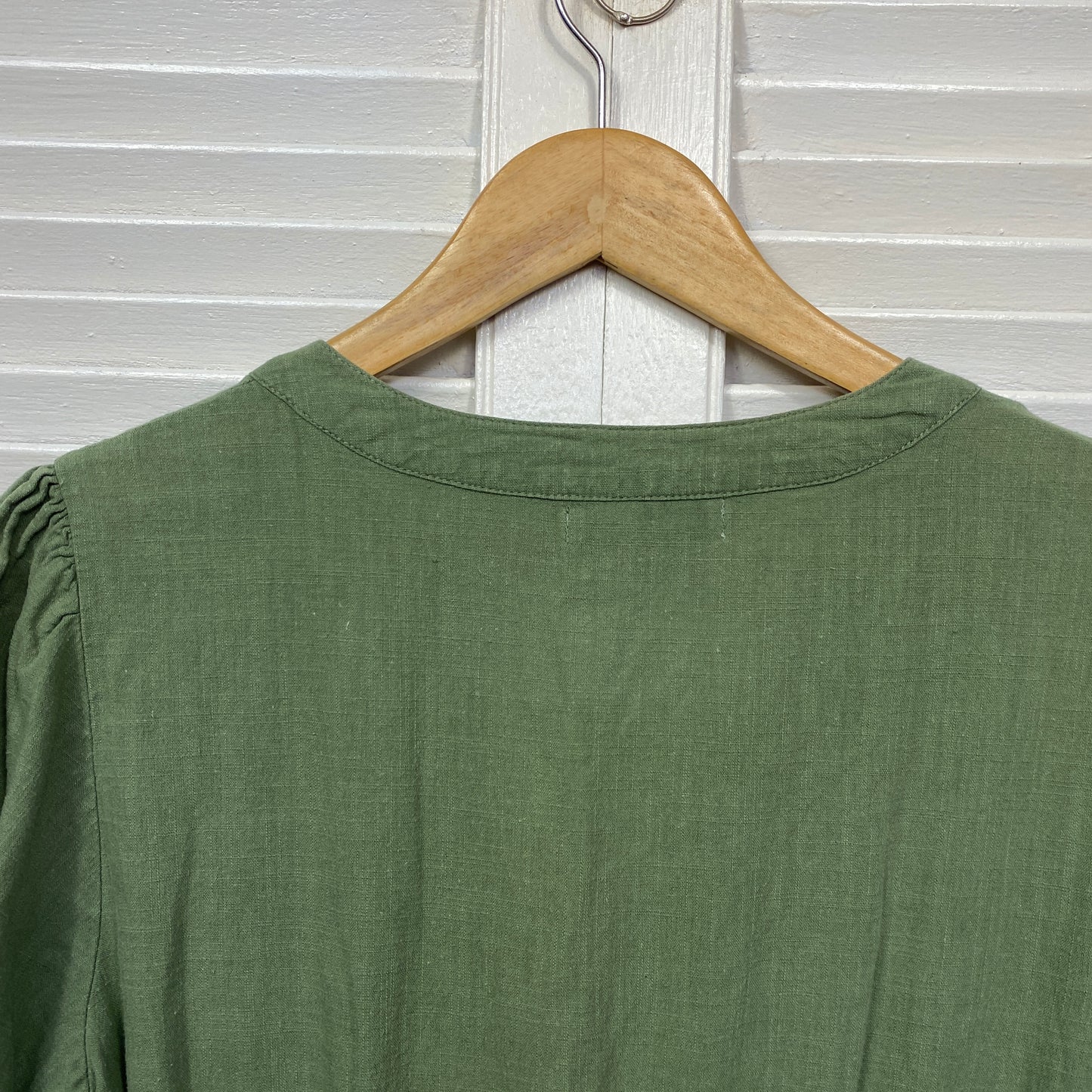 Ally Dress Size 14 Green Short Sleeve 100% Cotton