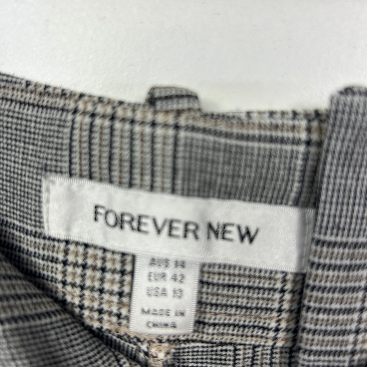 Forever New Grey Houndstooth Check Pants - Size 14