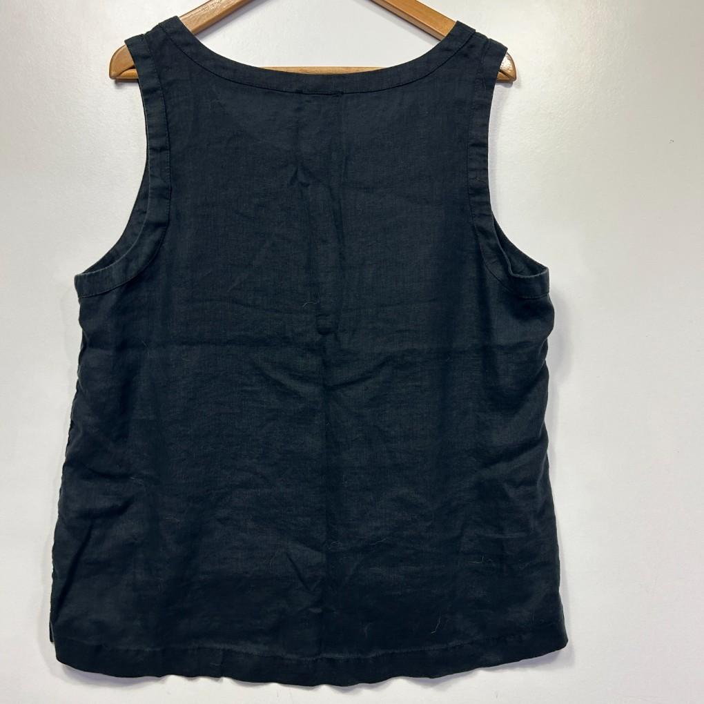 Target Black Linen Top - Size 16