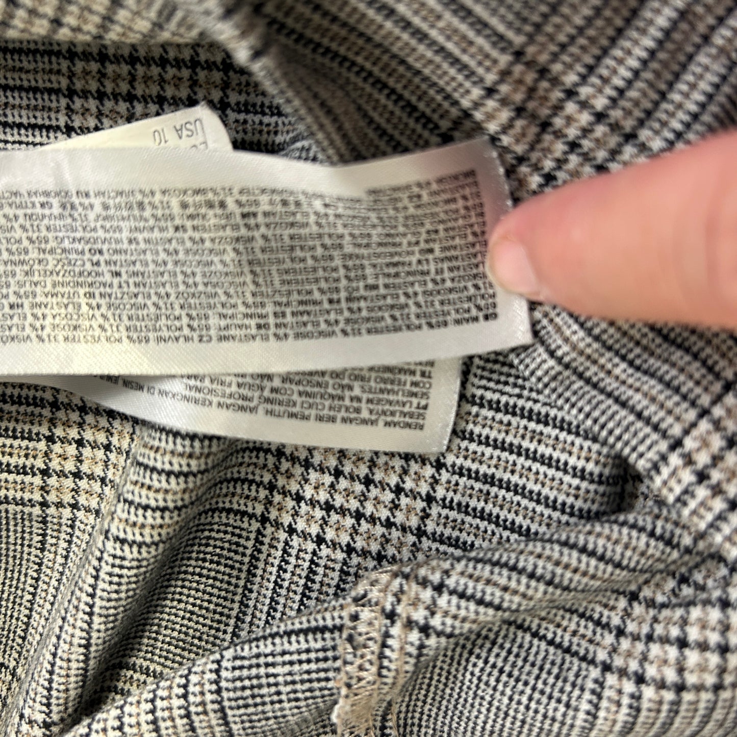 Forever New Grey Houndstooth Check Pants - Size 14