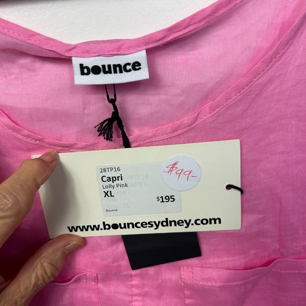 Bounce Pink Linen Top - Size 16/XL