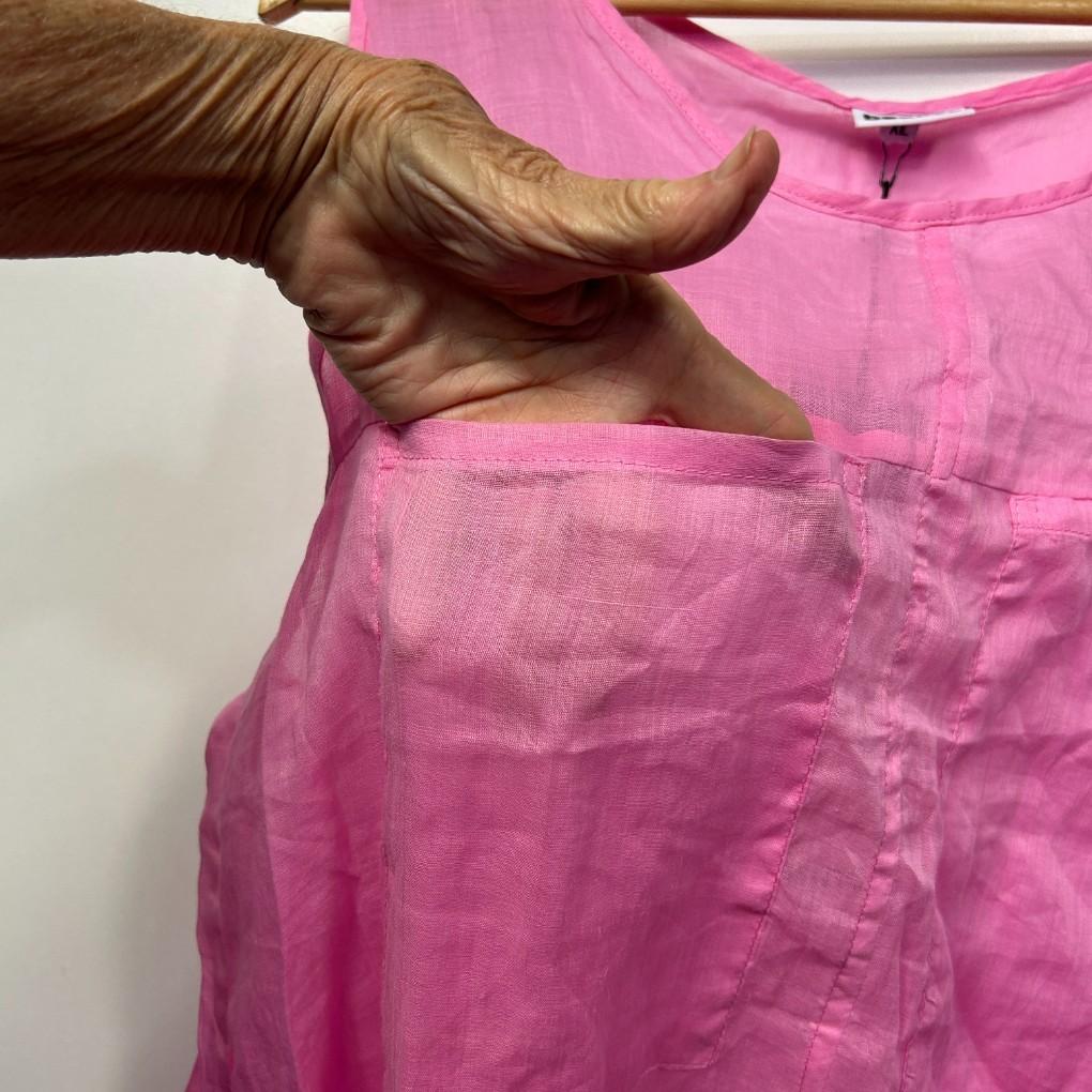 Bounce Pink Linen Top - Size 16/XL
