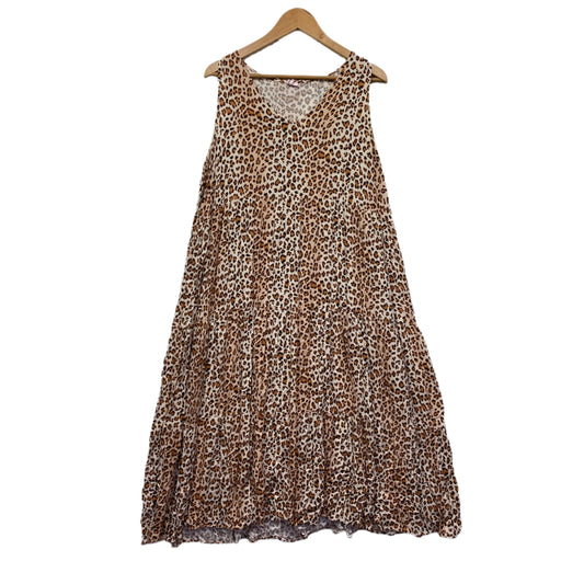 Boho Australia Maxi Dress Size Large 14 Sleeveless Animal Print Rayon