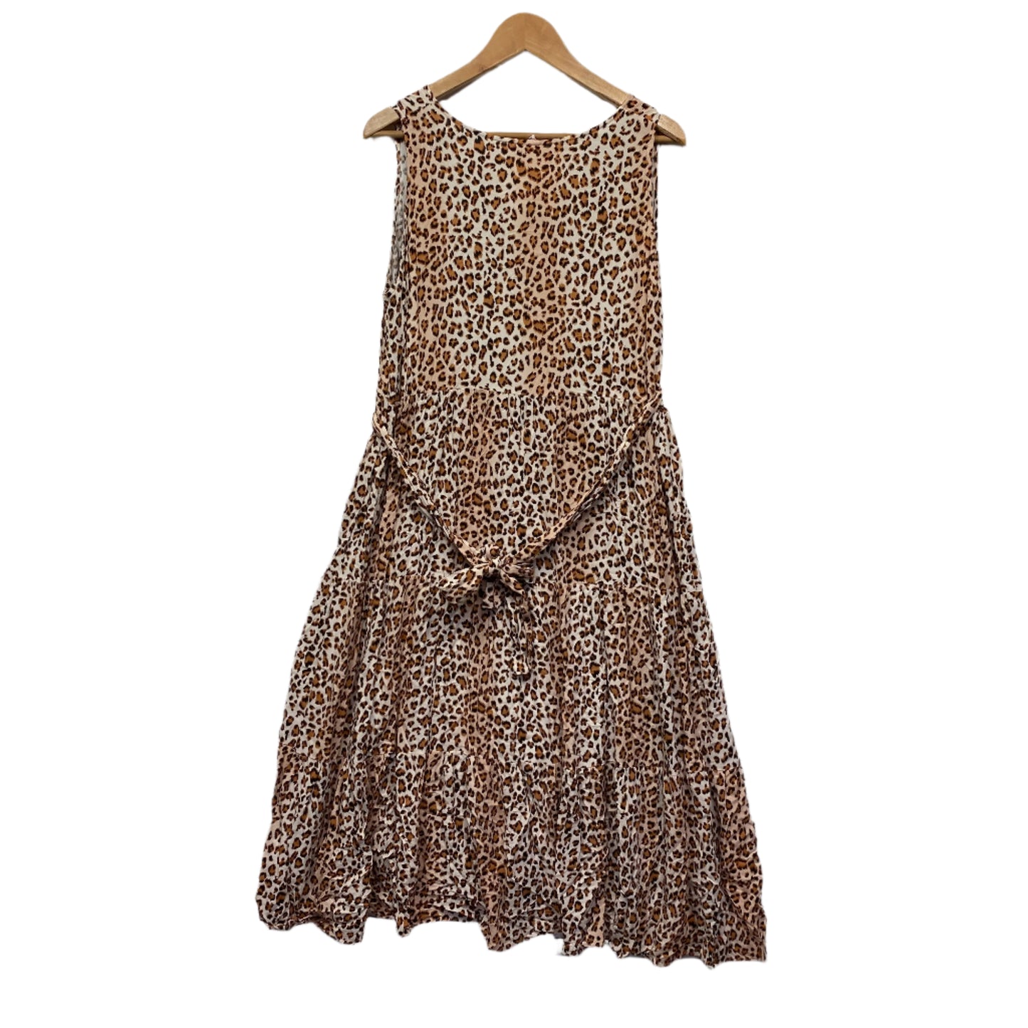 Boho Australia Maxi Dress Size Large 14 Sleeveless Animal Print Rayon