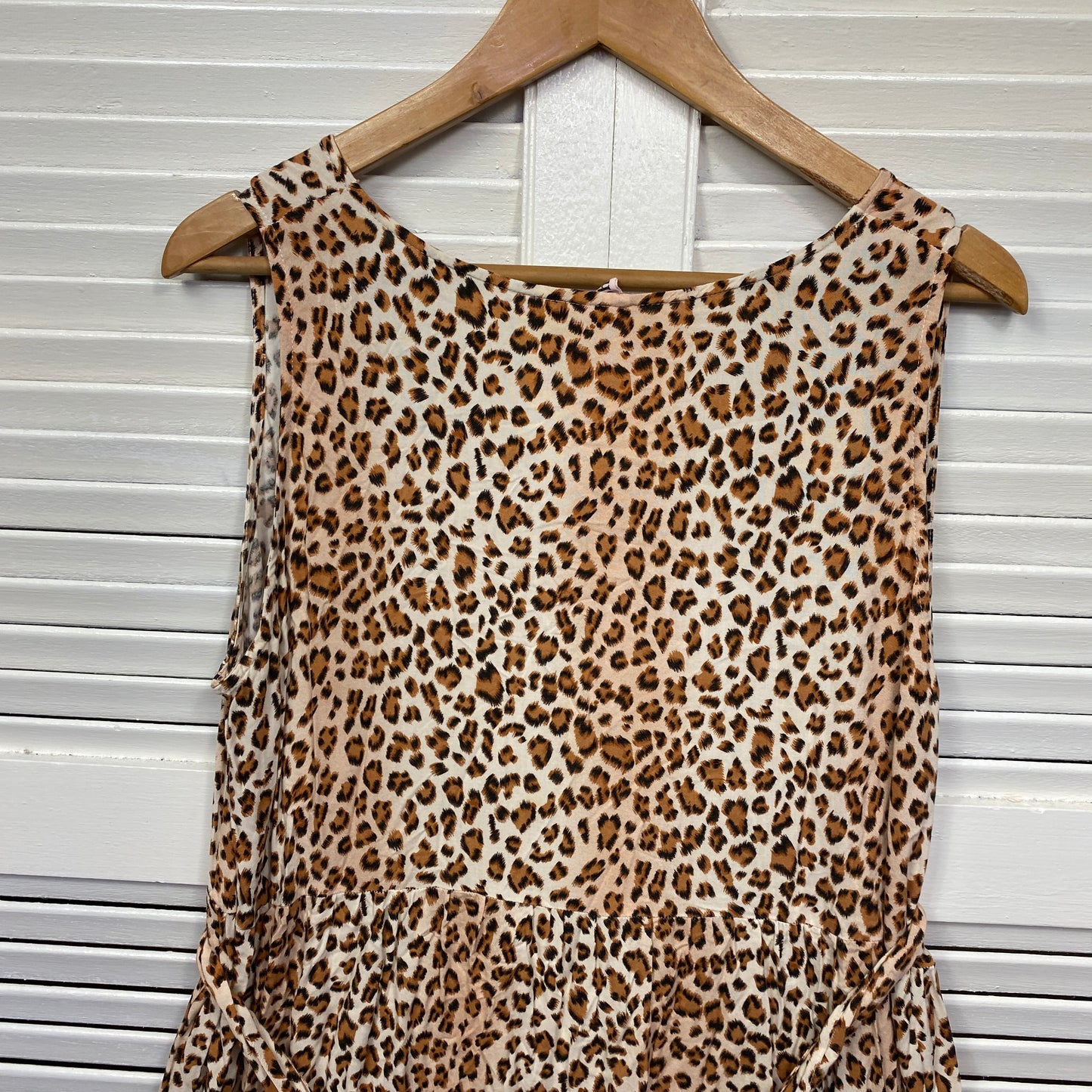 Boho Australia Maxi Dress Size Large 14 Sleeveless Animal Print Rayon