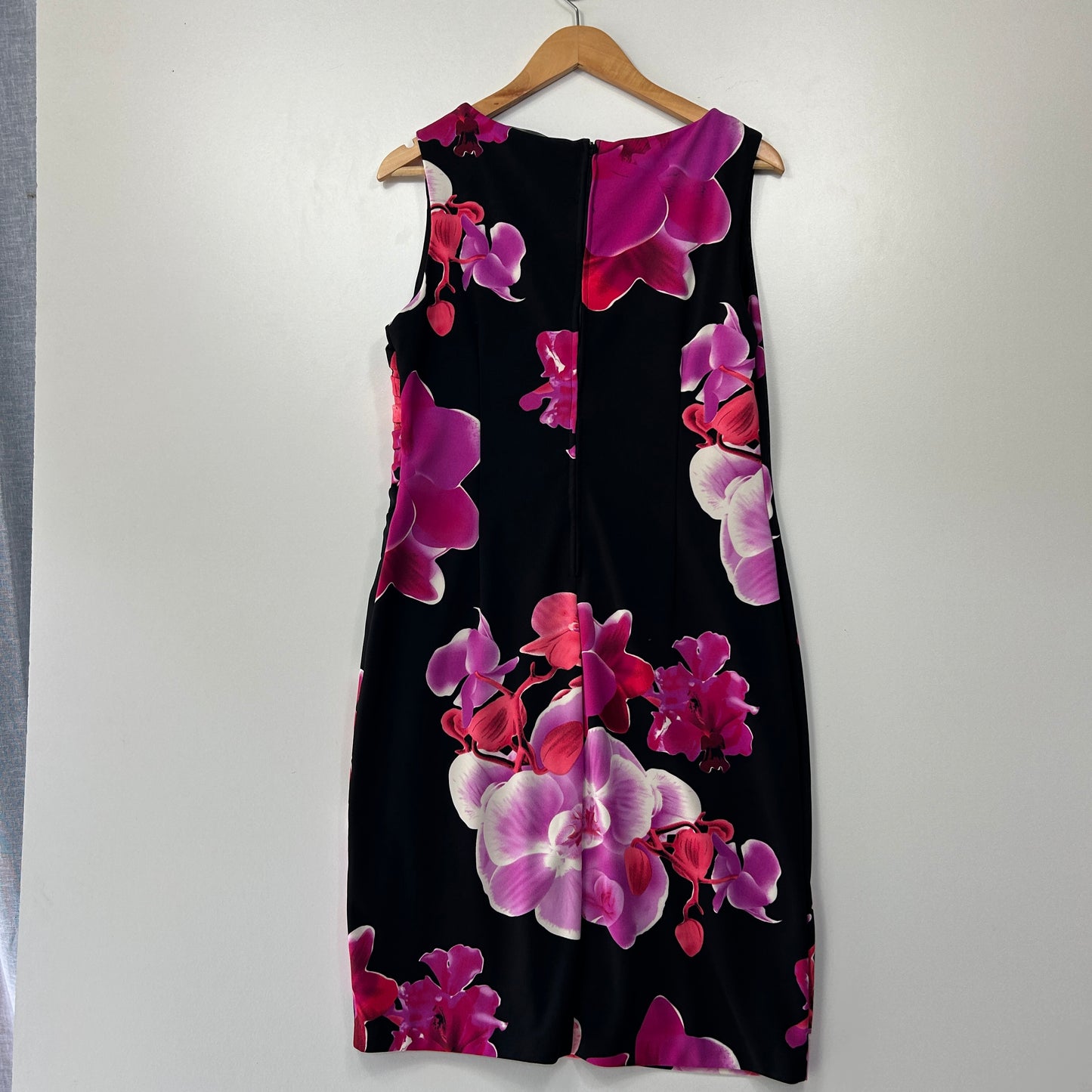 Liz Jordan Black Orchid Floral Print Dress - Size 14