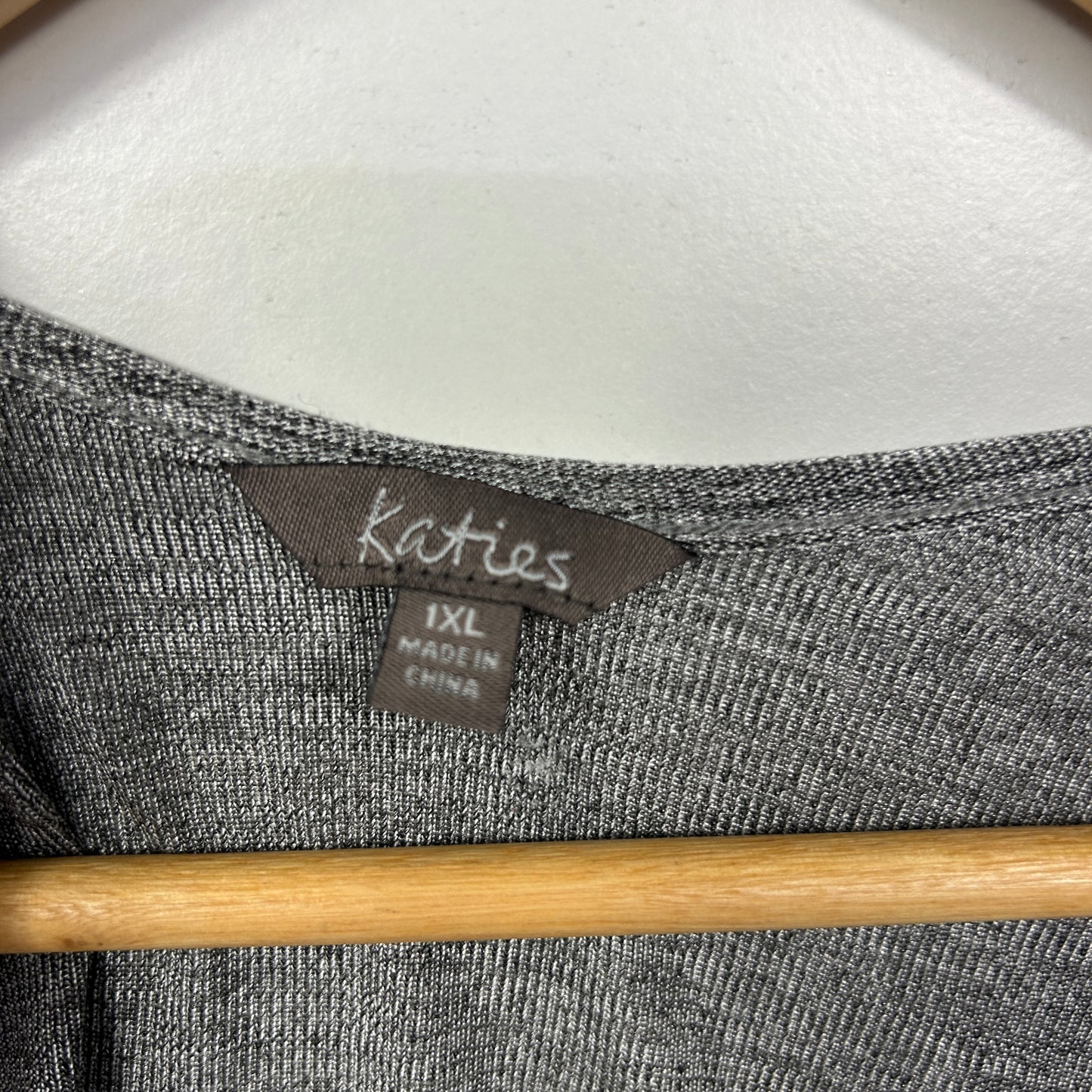 Katies Grey Marled Asymmetric Top - Size 1XL