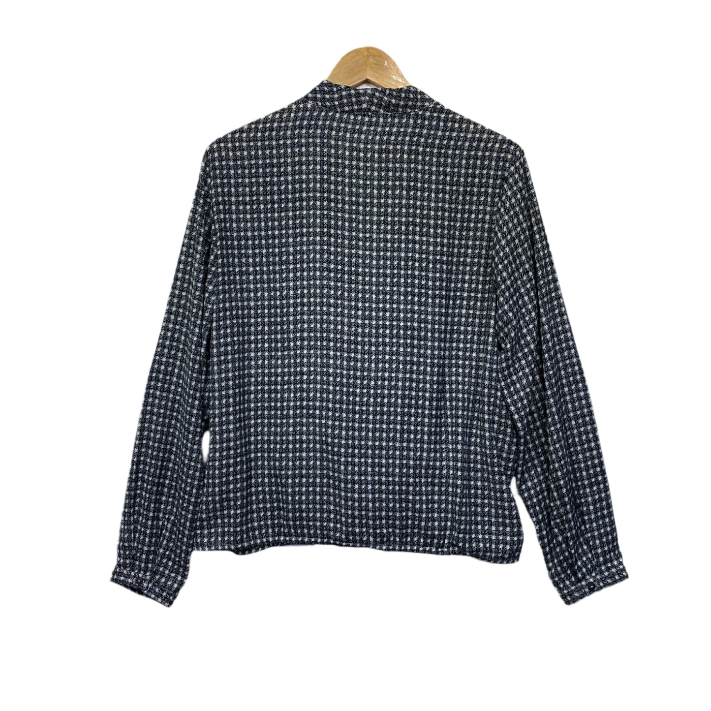 Vero Moda Top Size Xl Long Sleeve Grey Check V Neck