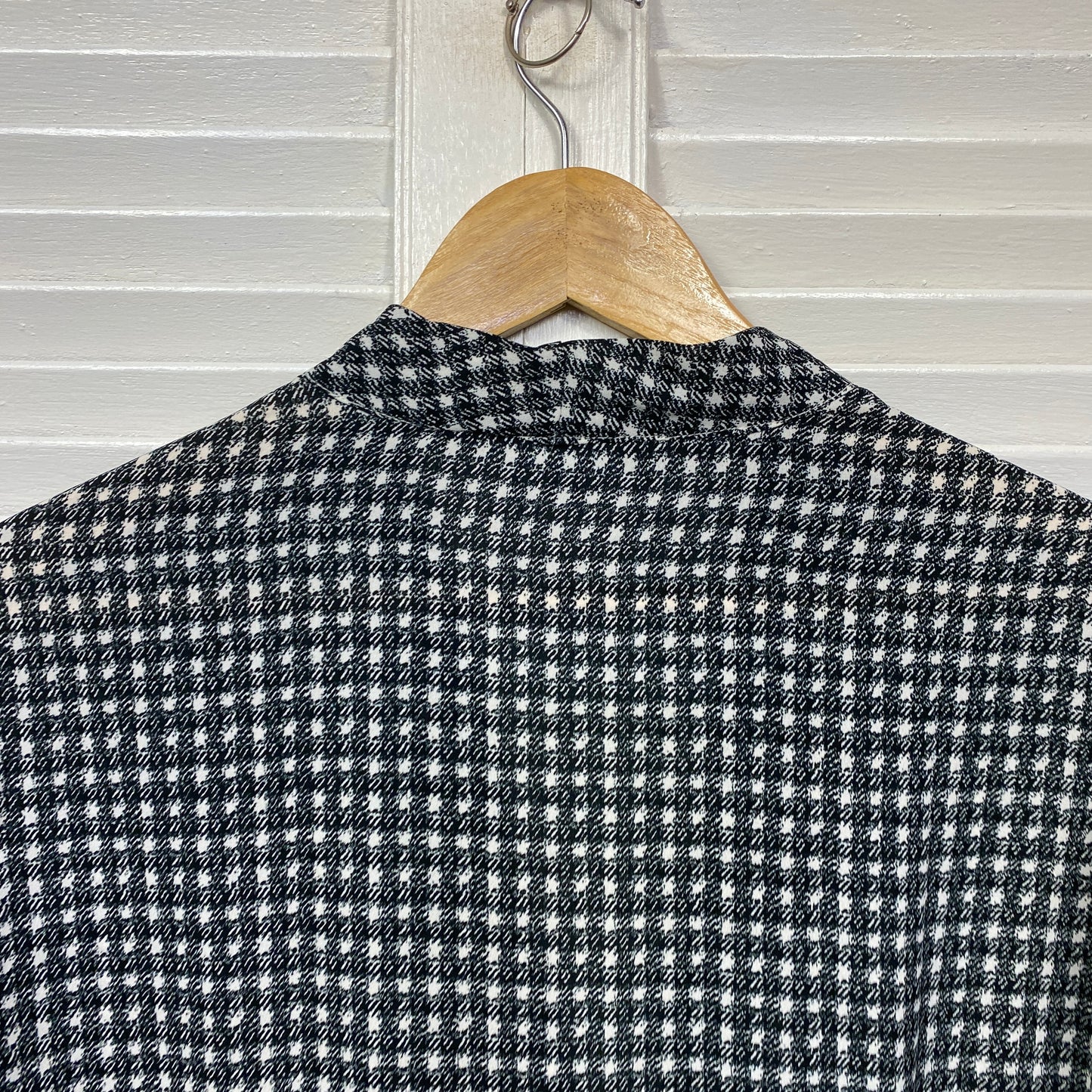 Vero Moda Top Size Xl Long Sleeve Grey Check V Neck