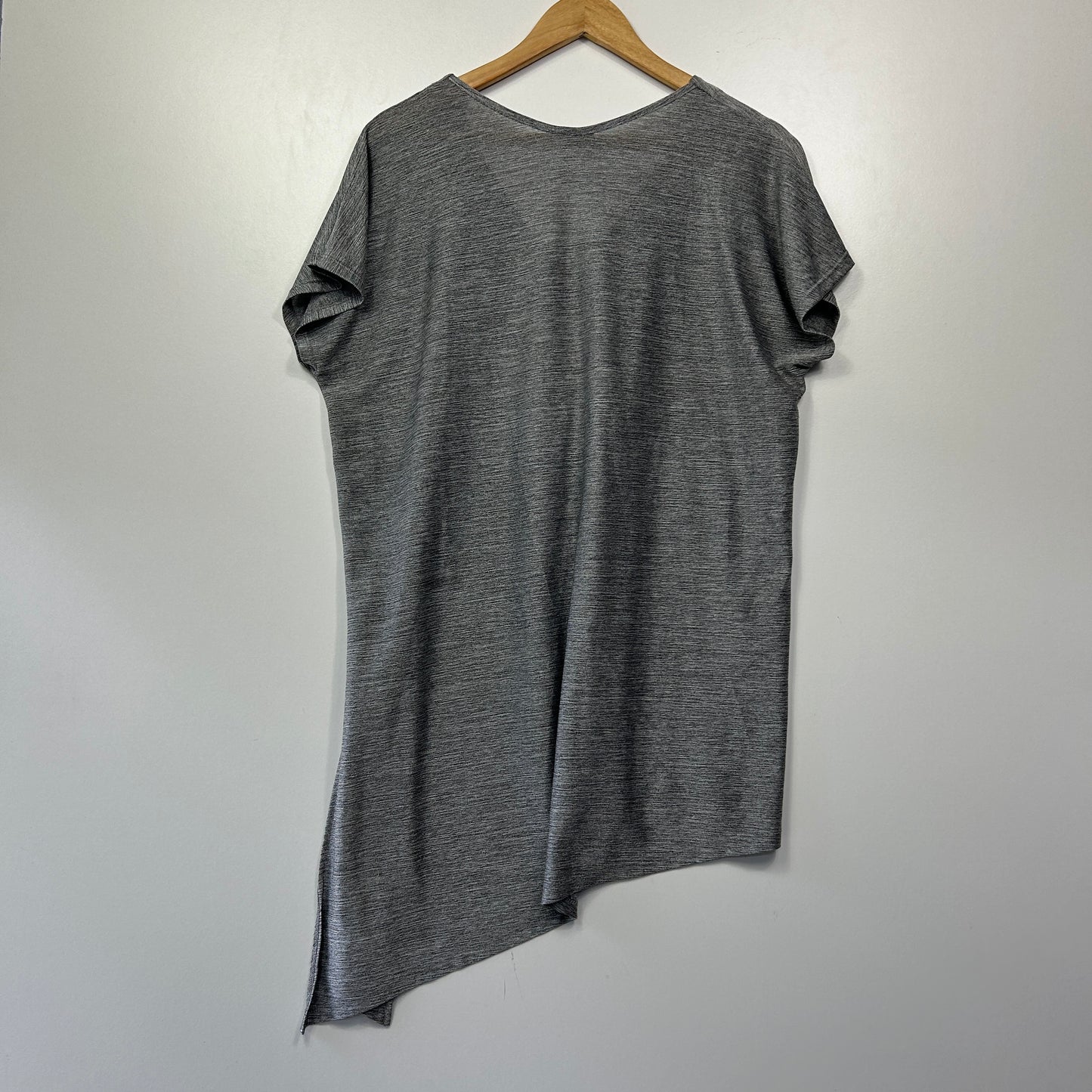 Katies Grey Marled Asymmetric Top - Size 1XL