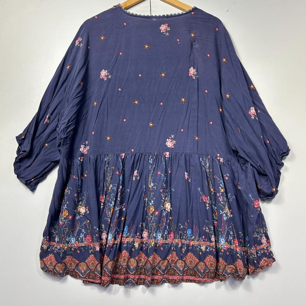 Boho Purple Floral Top - Size 18/20/22