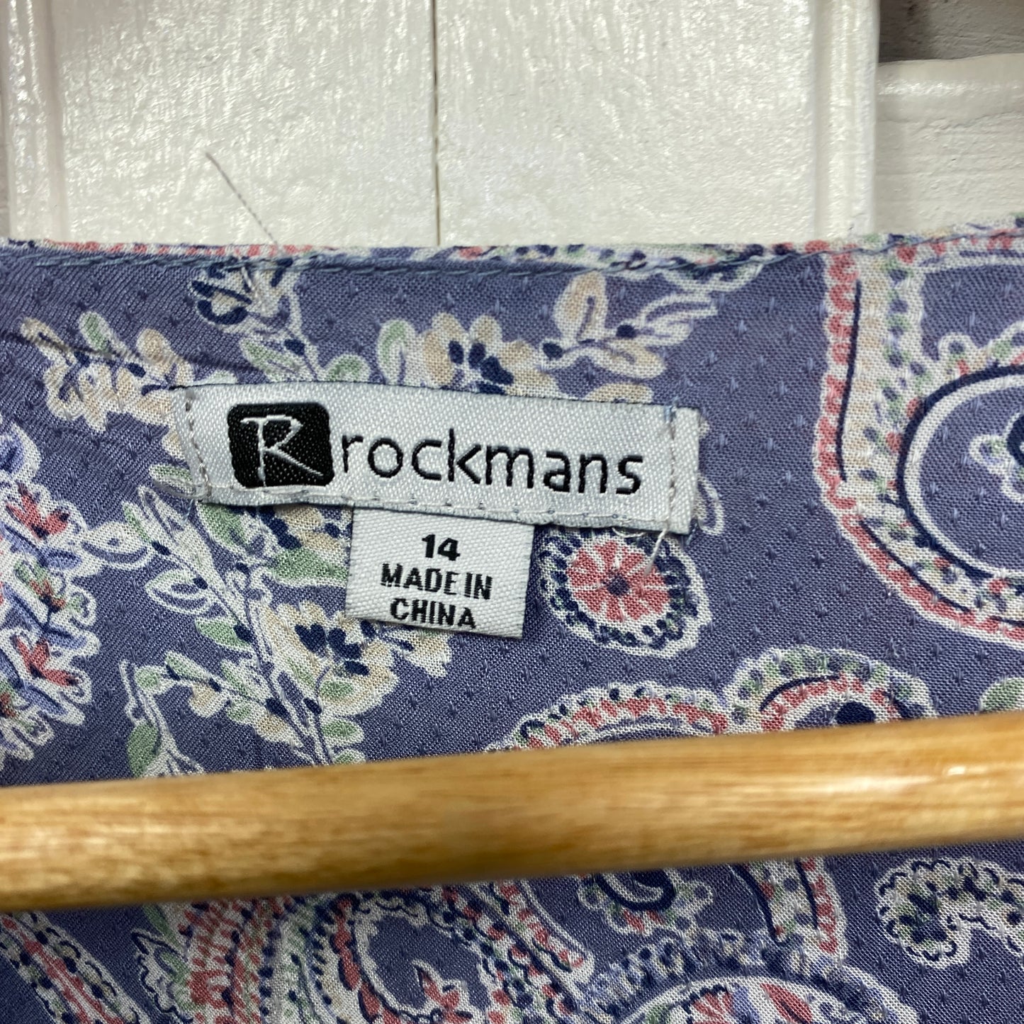 Rockmans Top Size 14 Short Sleeve Multicoloured