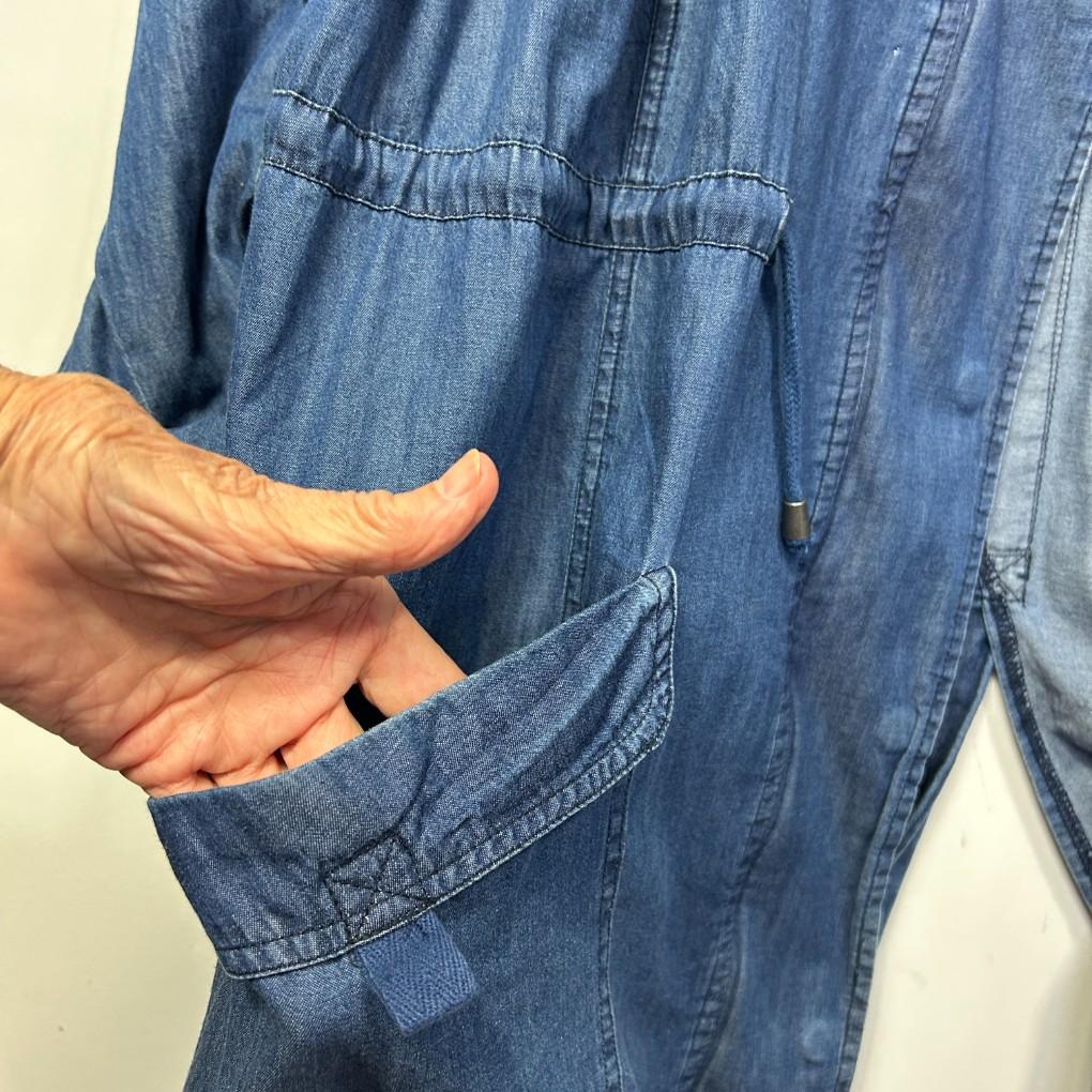 Beme Chambray Cotton Hooded Jacket - Size 22