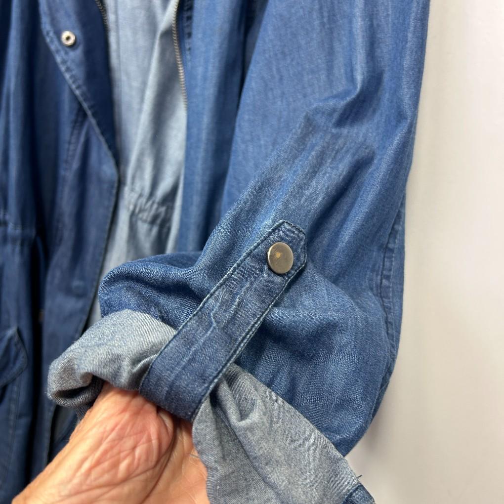 Beme Chambray Cotton Hooded Jacket - Size 22