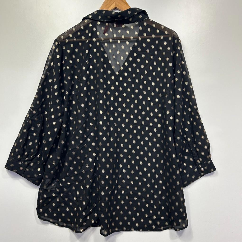 Millers Navy Polka Dot Shirt - Size 20