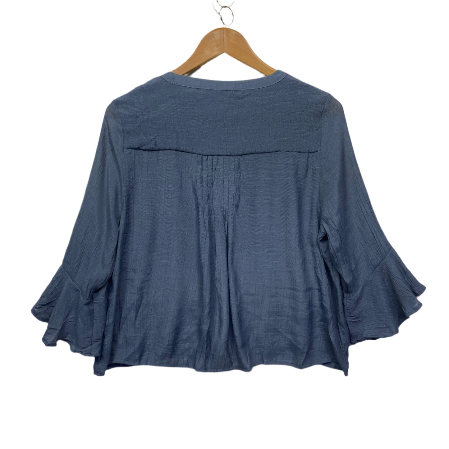 Katies Top Size 14 Blue Long Sleeve Open Front Viscose