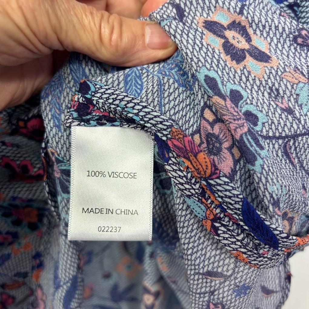Sussan Blue Floral Sheer Top - Size 18