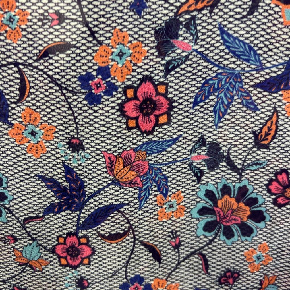 Sussan Blue Floral Sheer Top - Size 18