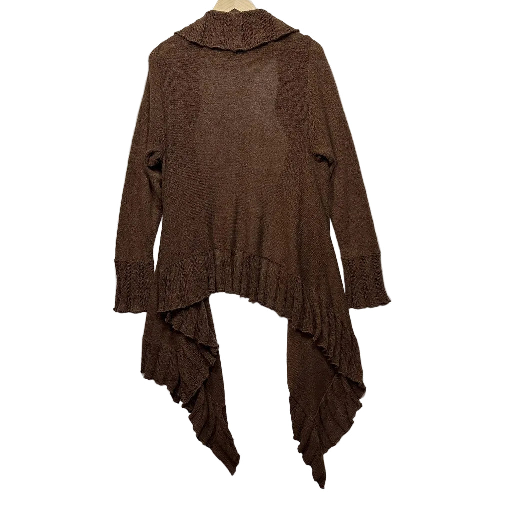 Rockmans Chocolate Waterfall Cardigan - Size XL