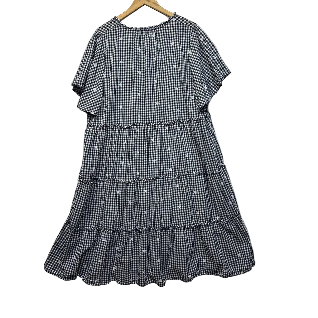 Virtuelle Navy Gingham Cotton Dress - Size 24