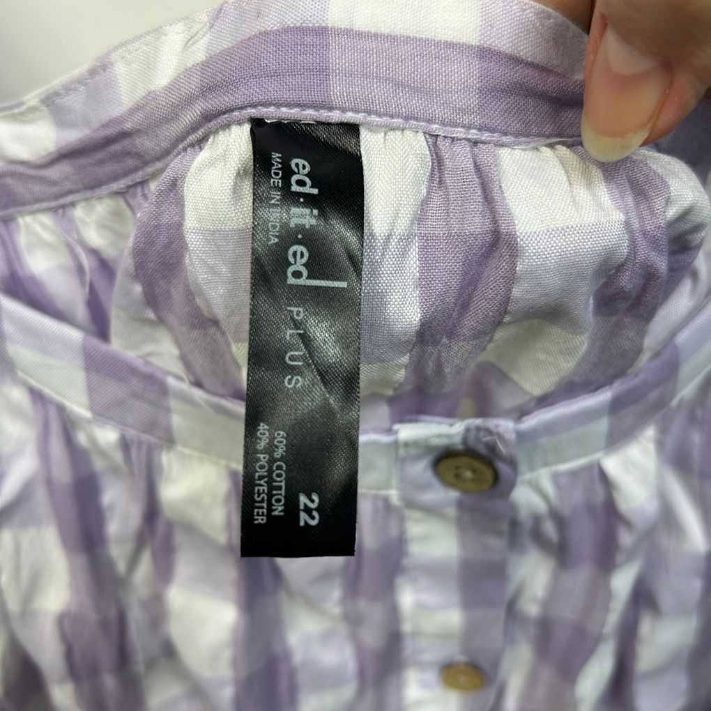 Ed.it.ed Purple Check Cotton Dress - Size 22