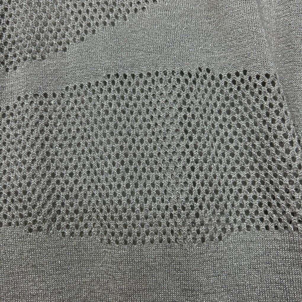Virtuelle Grey Metallic Knit Sheer Top - Size 20/L