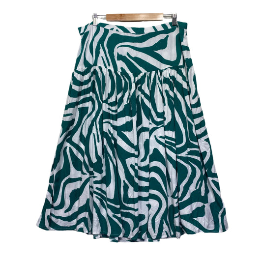 Noni B Skirt Size 18 Green White Midi Length