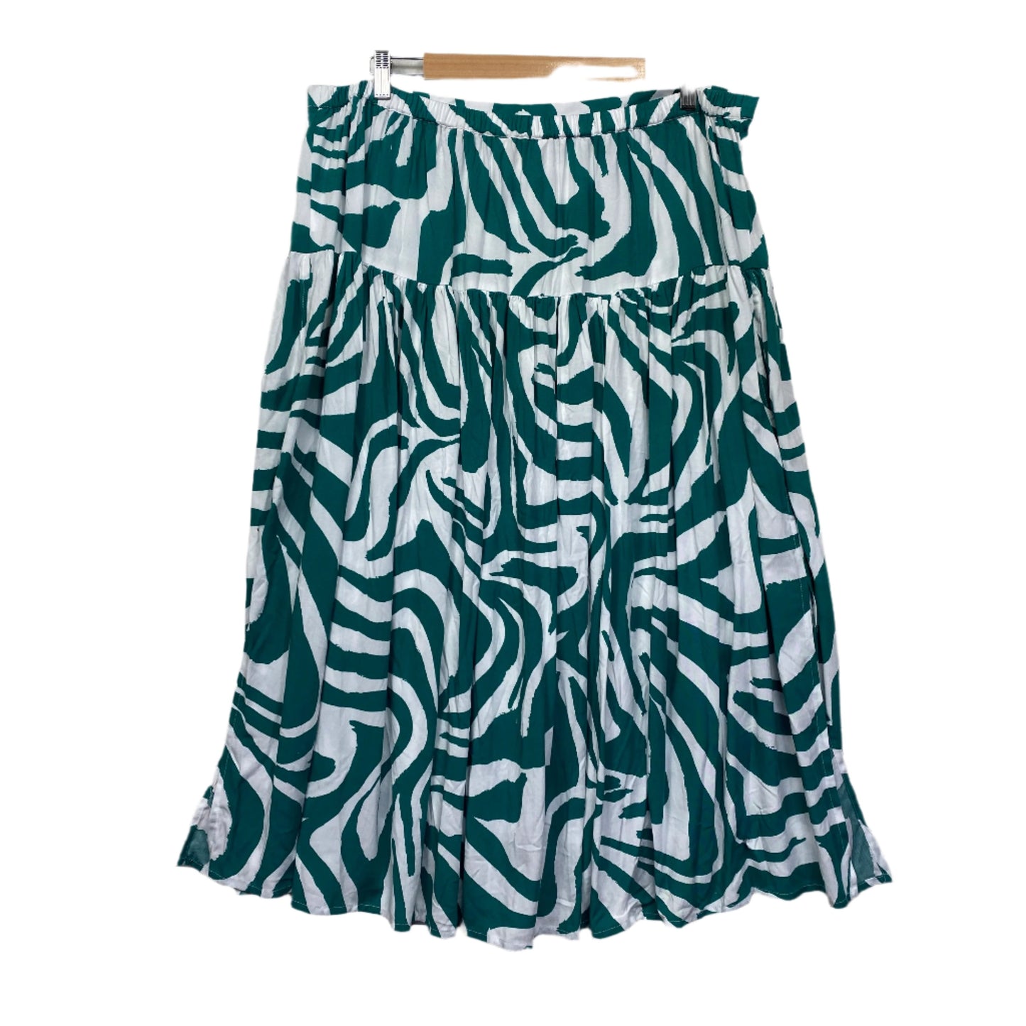 Noni B Skirt Size 18 Green White Midi Length