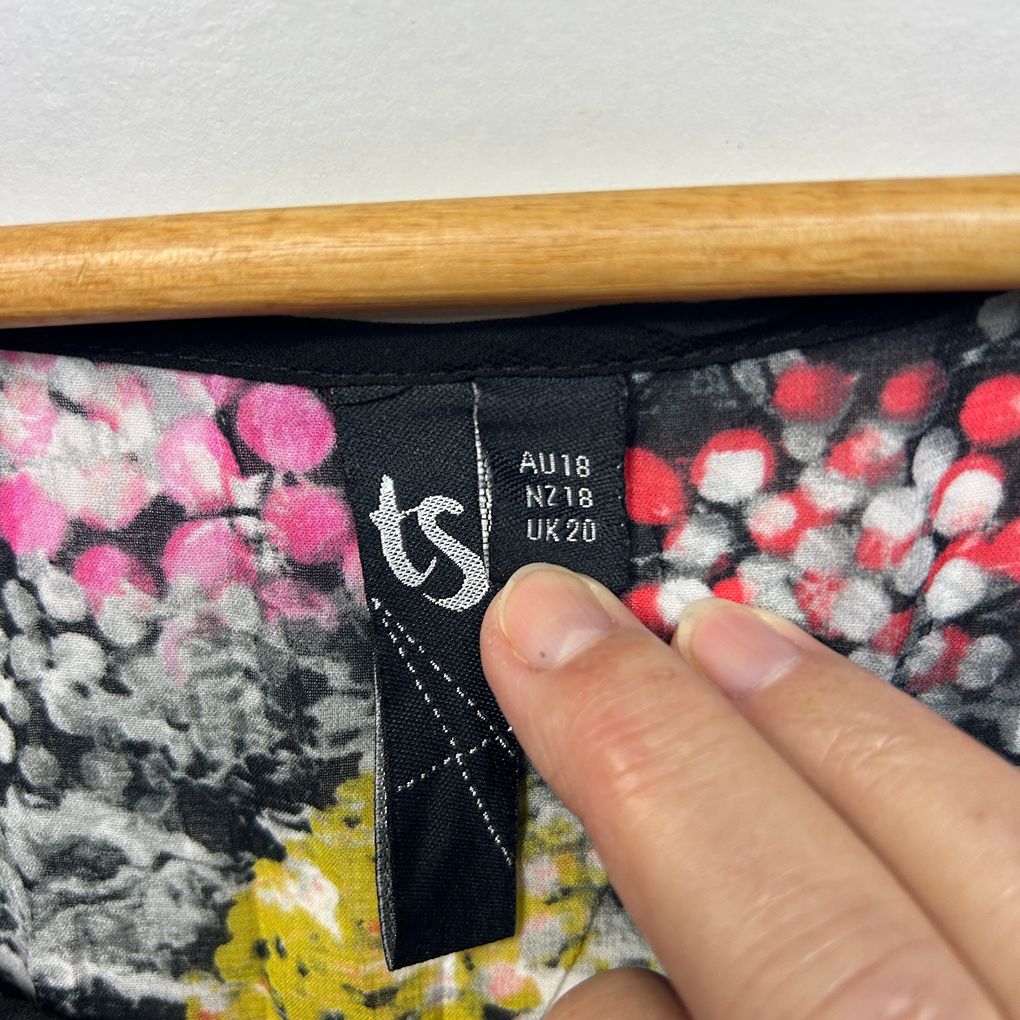 Taking Shape Multicoloured Floral Sheer Top Layer Dress - Size 18