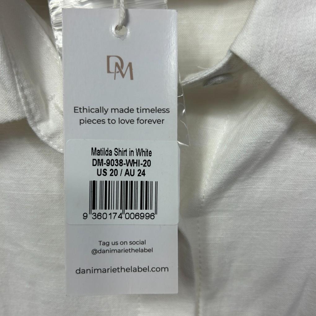 Dani Marie White Cotton Shirt - Size 20