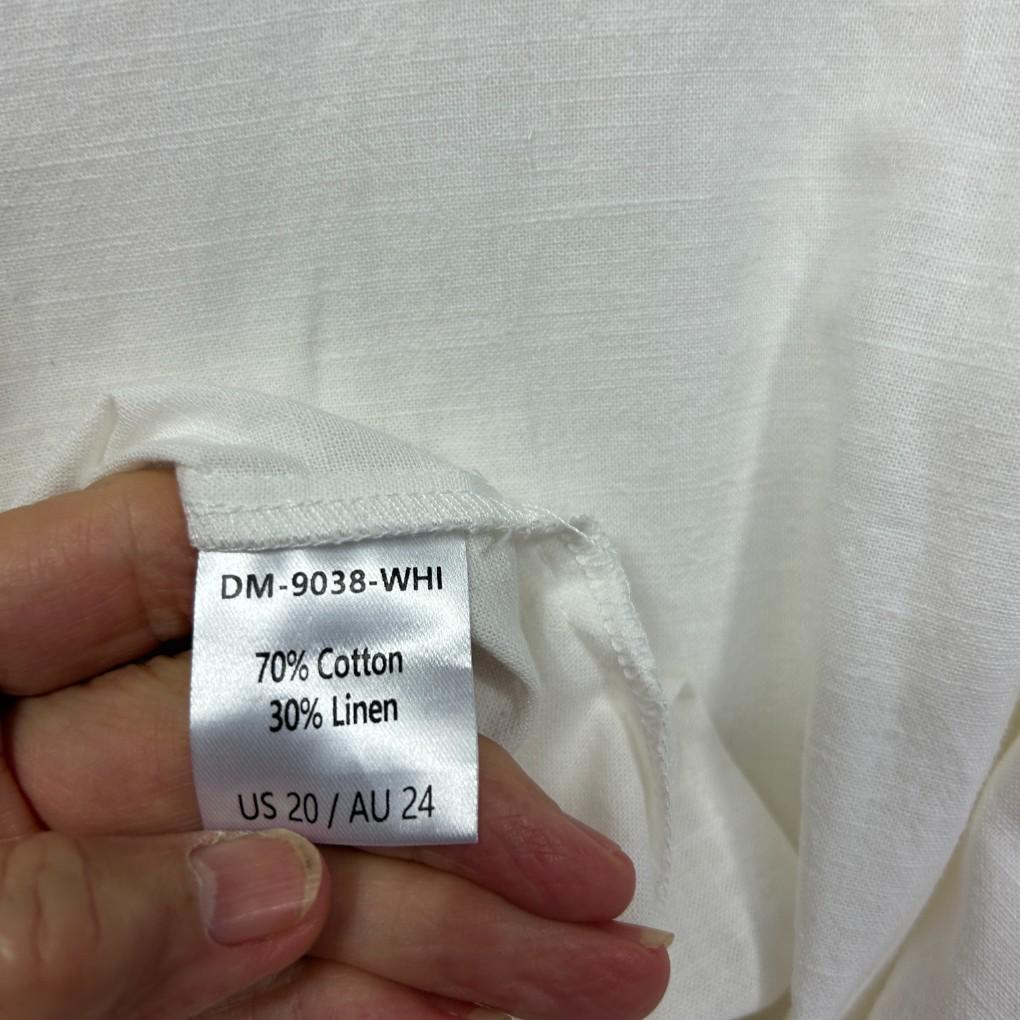 Dani Marie White Cotton Shirt - Size 20