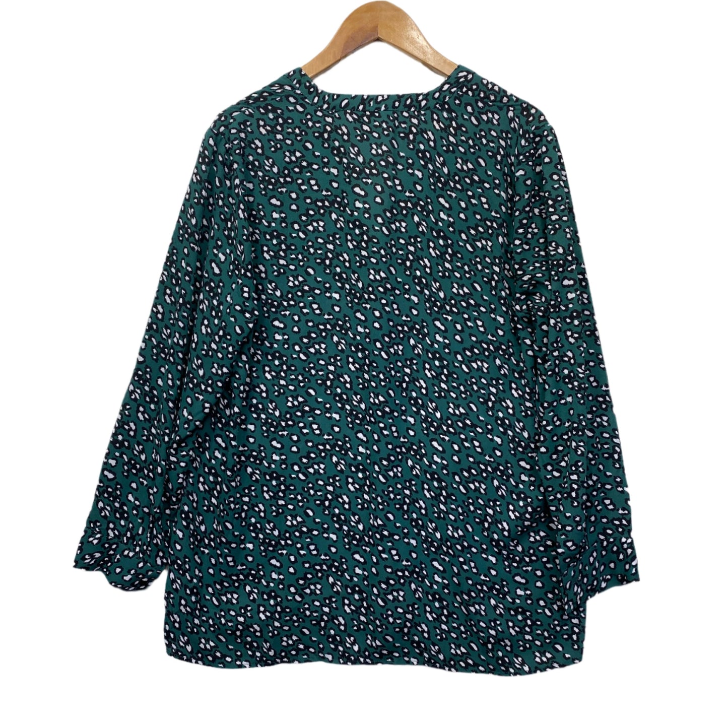 Katies Top Size 14 Green Long Sleeve Button Up