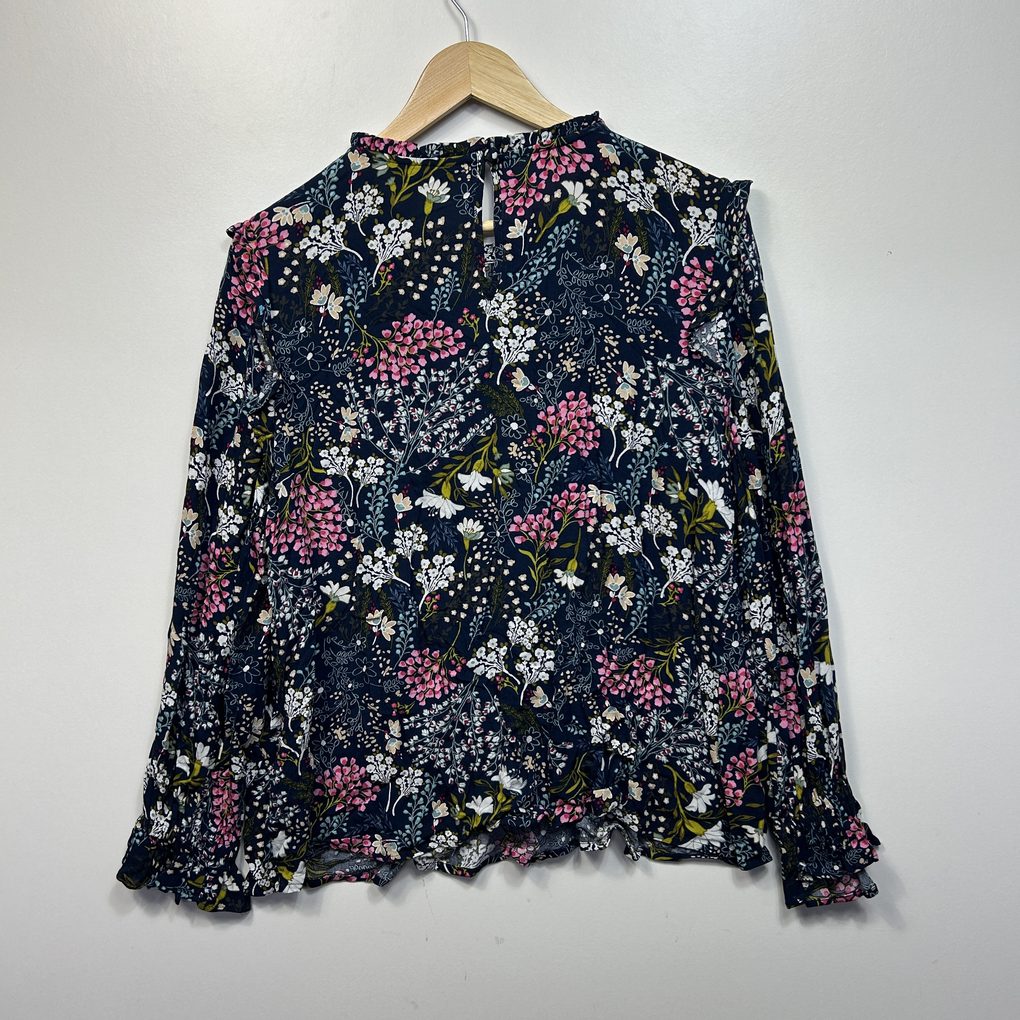 Marks & Spencer Navy Floral Top - Size 16