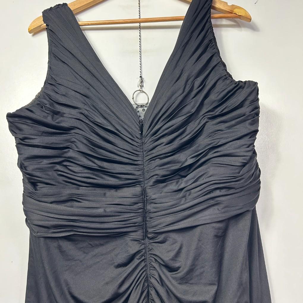 City Chic Black Draped Evening Dress - Size 20/L